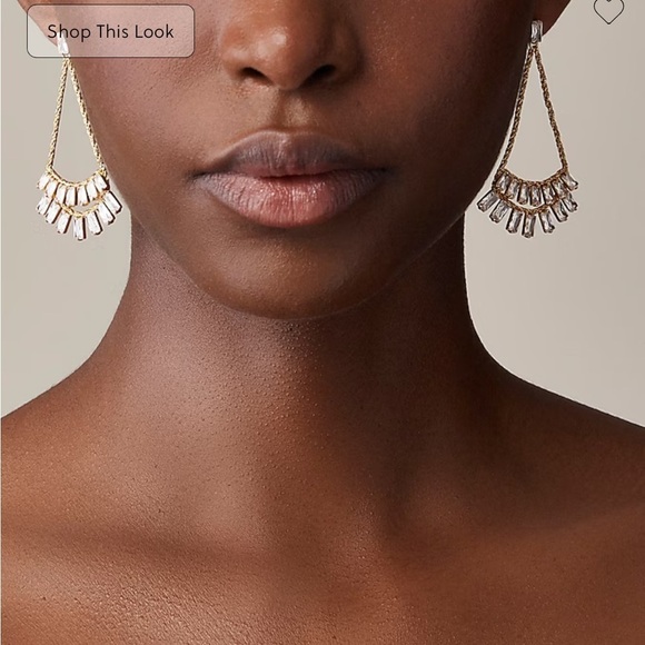 J crew Crystal fan earrings - Picture 2 of 4